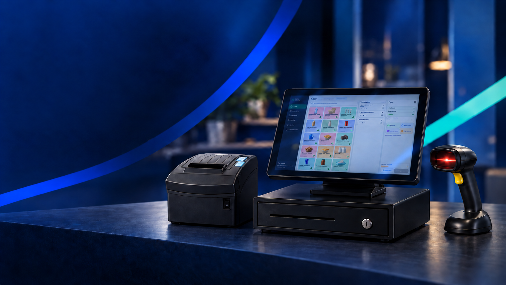 Punto de venta con Listo POS, impresora fiscal y scanner láser